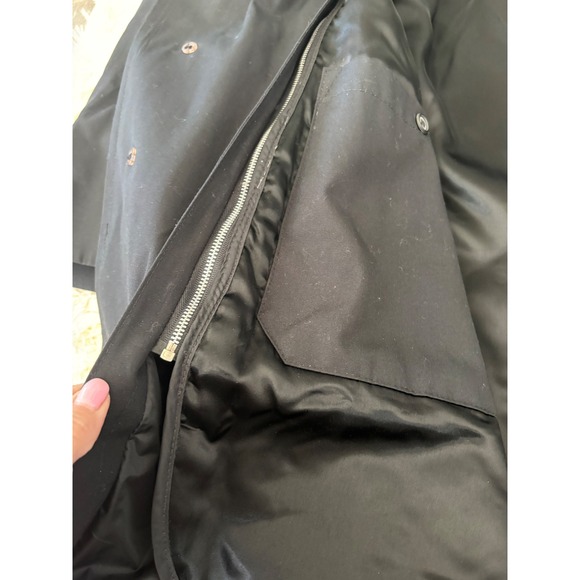 London Fog Mens Black Trench Coat Long Rain‎ Coat Classic Overcoat 46 - Picture 7 of 10